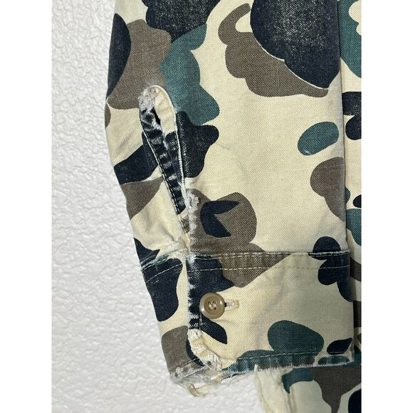 Woolrich Mens Long Sleeve Shirt Heavy Cotton Duck Camo Rugged READ XL Hunting - Picture 9 of 11